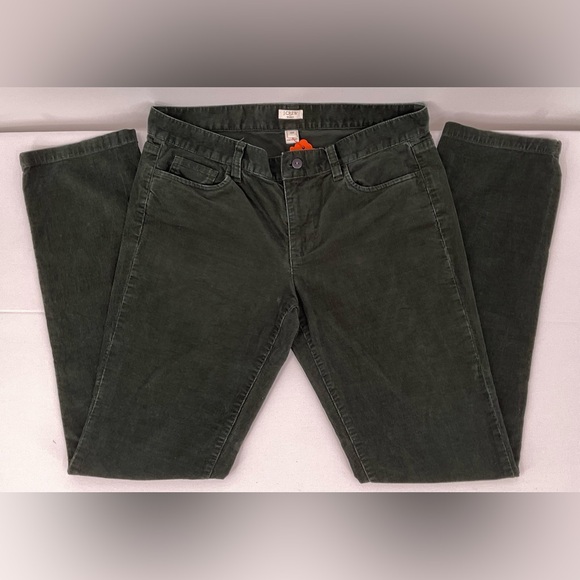 J.Crew Stretch Corduroy Pants Women’s 30R Forest Green Slim Straight Cotton - Picture 2 of 8